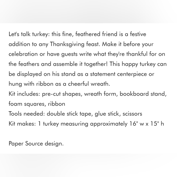 Paper Source Vibrant Turkey Centerpiece - Picture 2 of 8